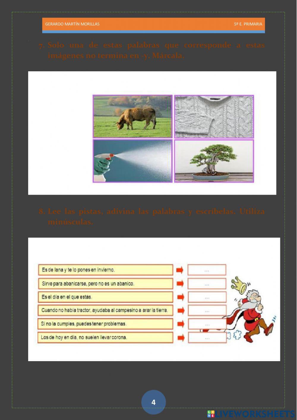 Taller de ortografía. Ficha 6.