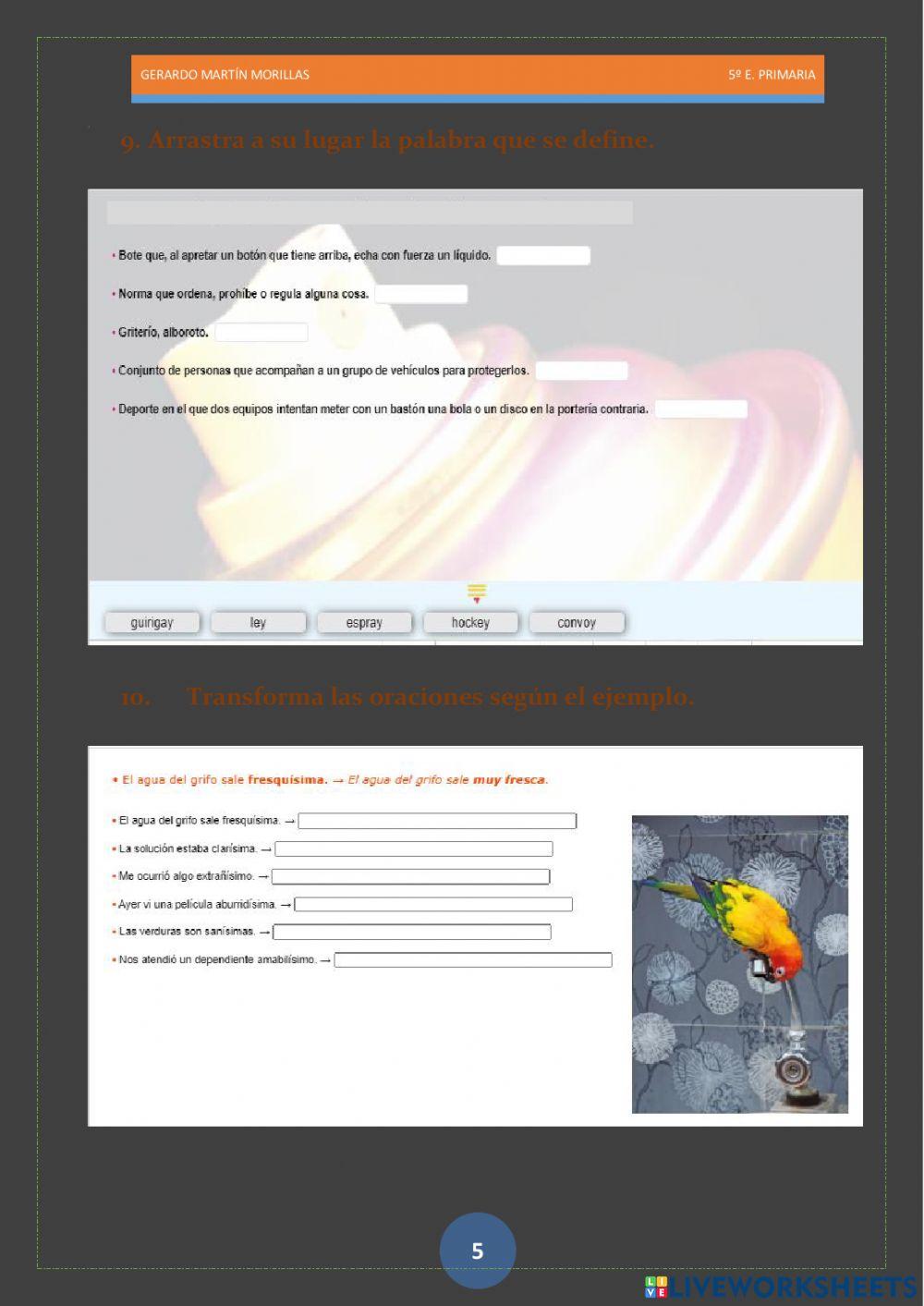 Taller de ortografía. Ficha 6.