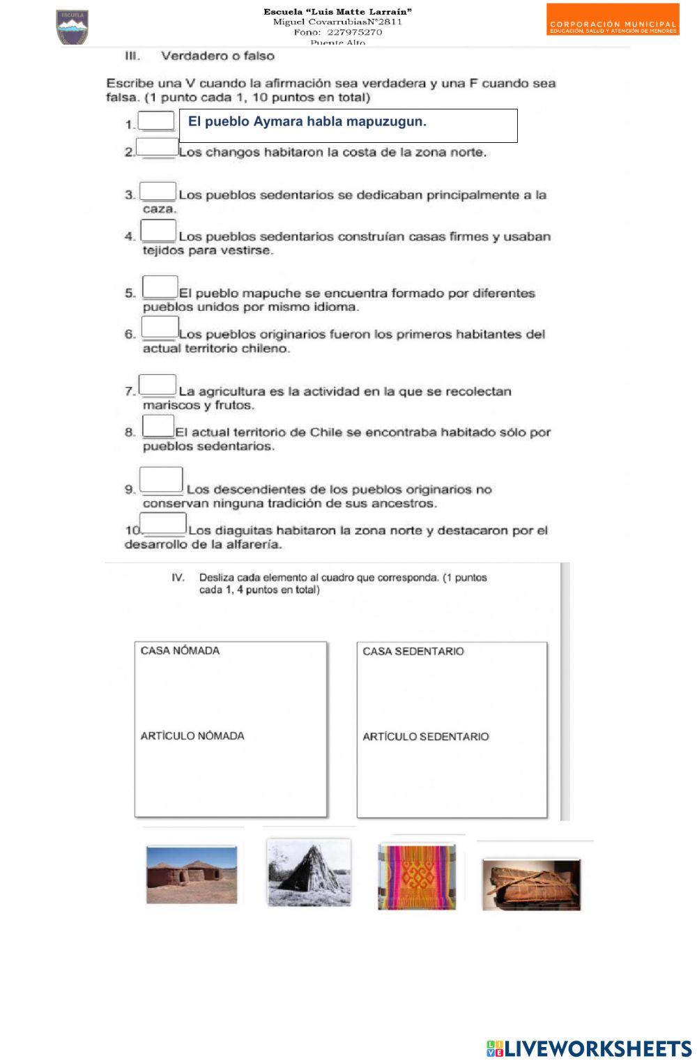 Pueblos originarios zona norte y centro sur