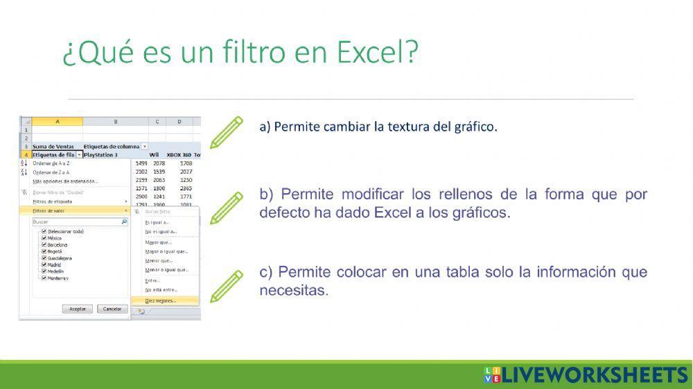 Filtros en Excel