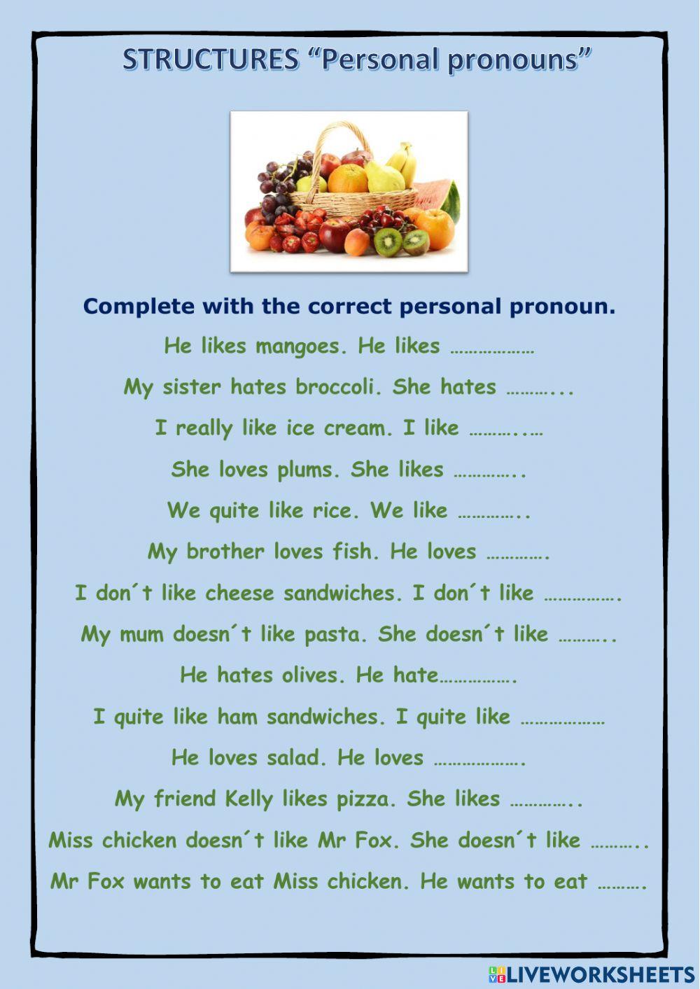 PERSONAL PRONOUNS: it, them