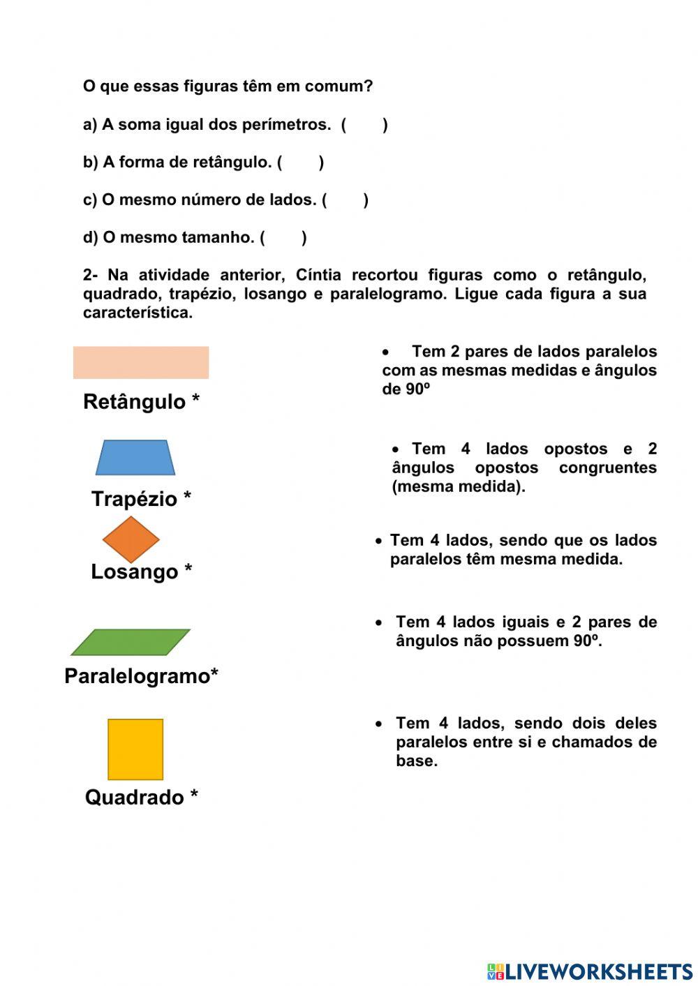 Geometria: Quadriláteros Geometria: Quadriláteros