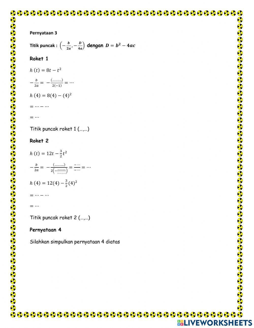 Lkpd aplikasi fungsi kuadrat