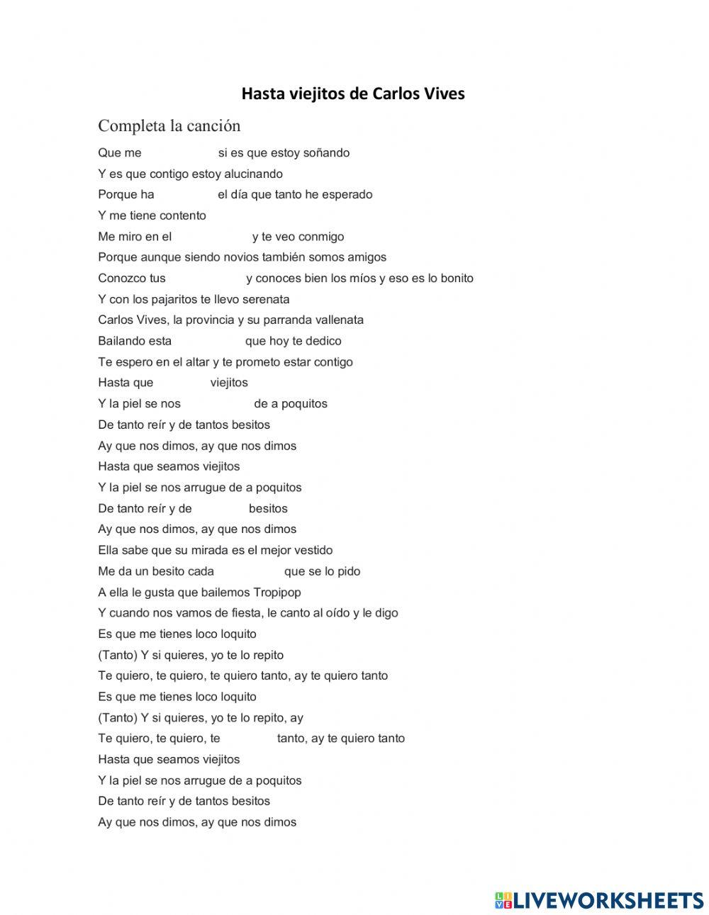 Hasta viejitos de Carlos Vives