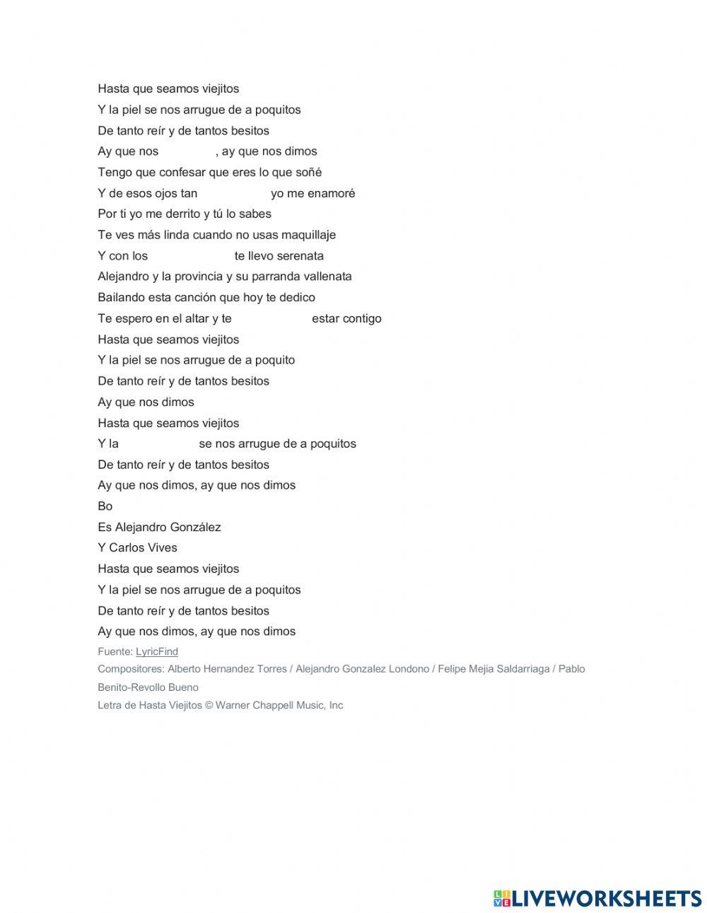 Hasta viejitos de Carlos Vives