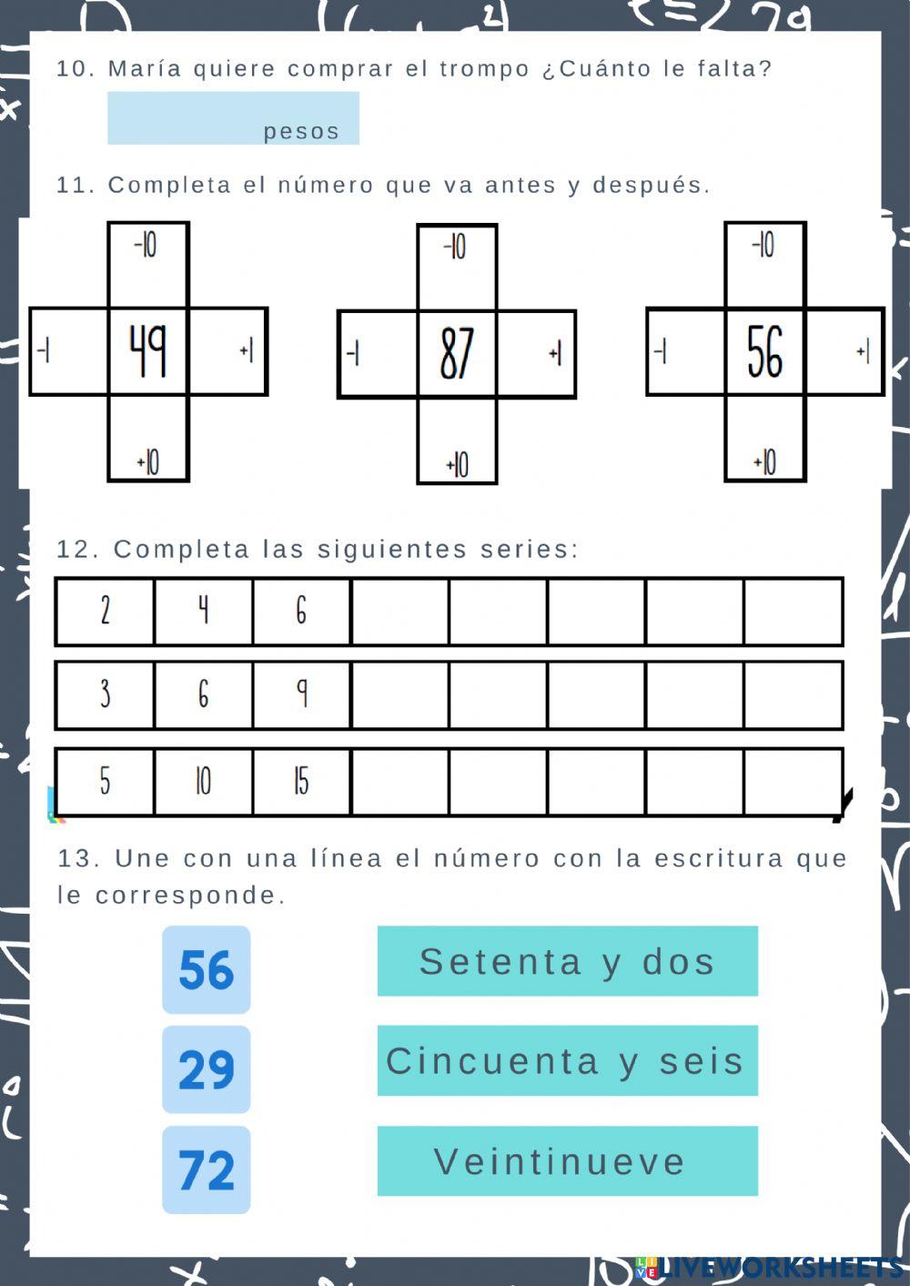 Evaluación Matemáticas Primer trimestre