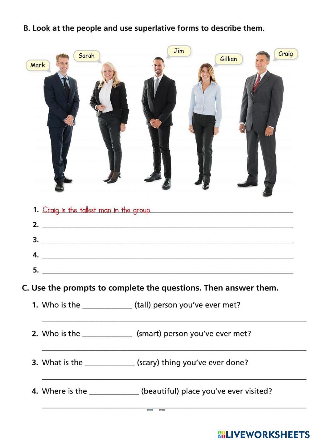 Superlative adjectives