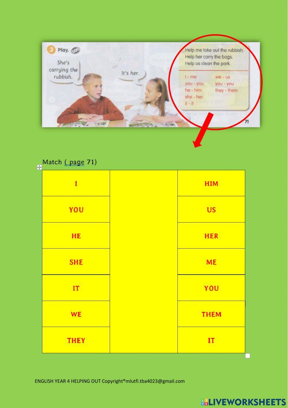 English year 4 pronoun