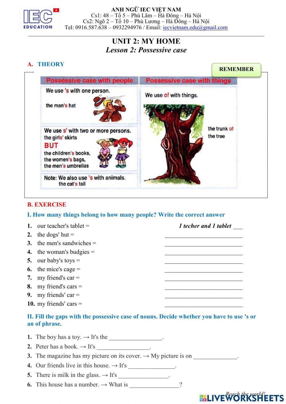 UNIT 2 Grade 6: MY HOME