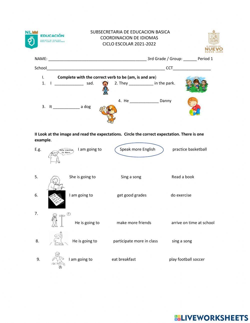 Examen de Ingles Primer Periodo