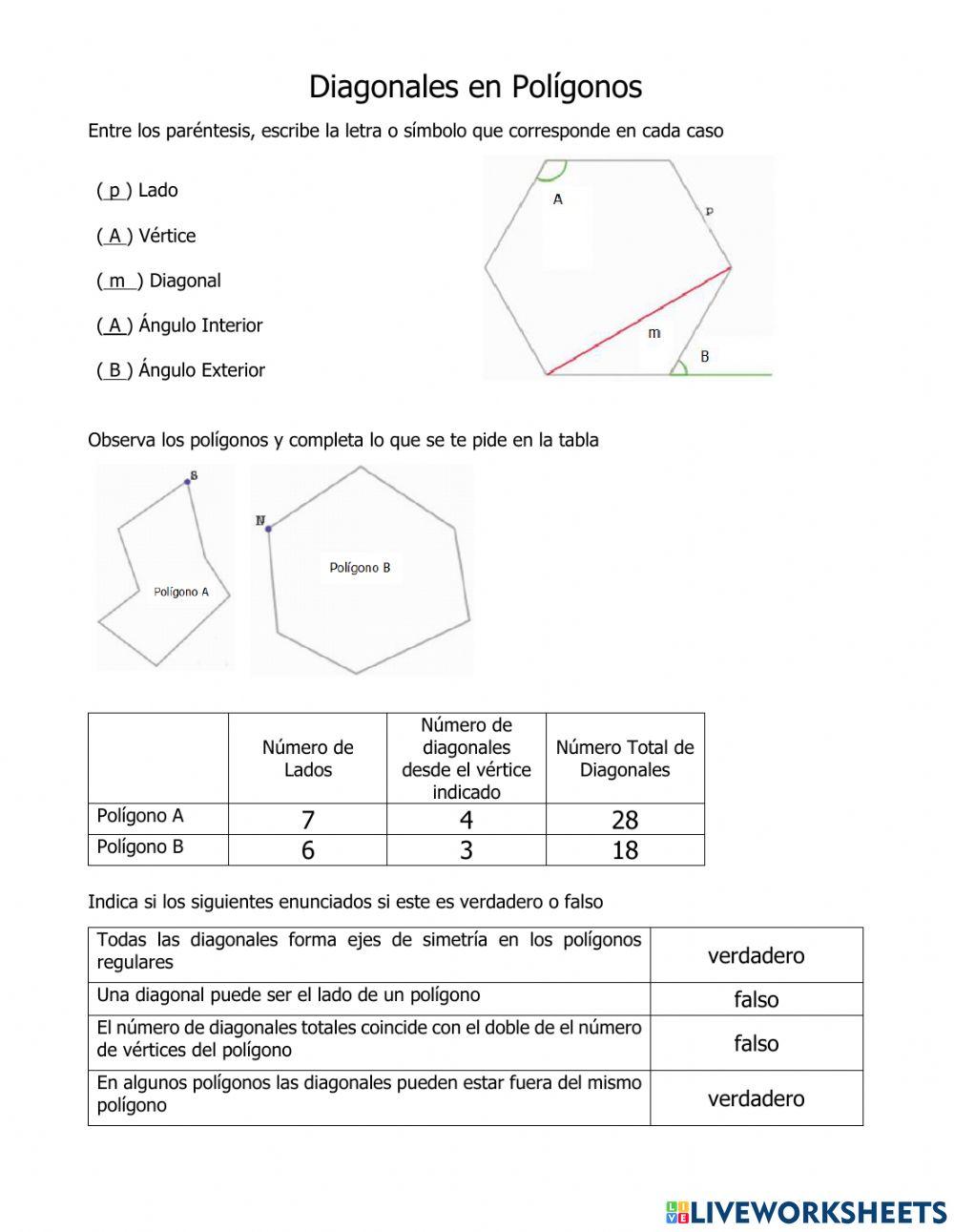 Número de Diagonales en Polígonso