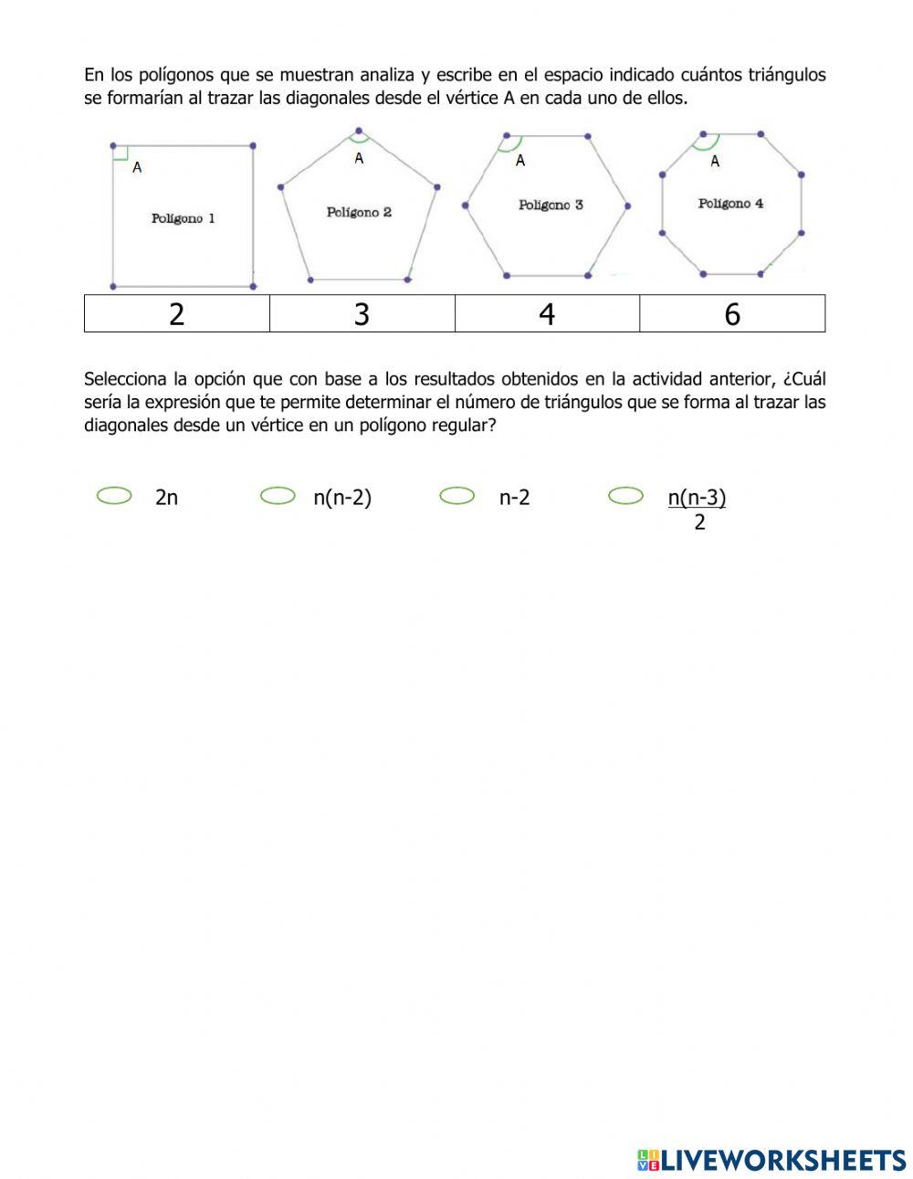 Número de Diagonales en Polígonso