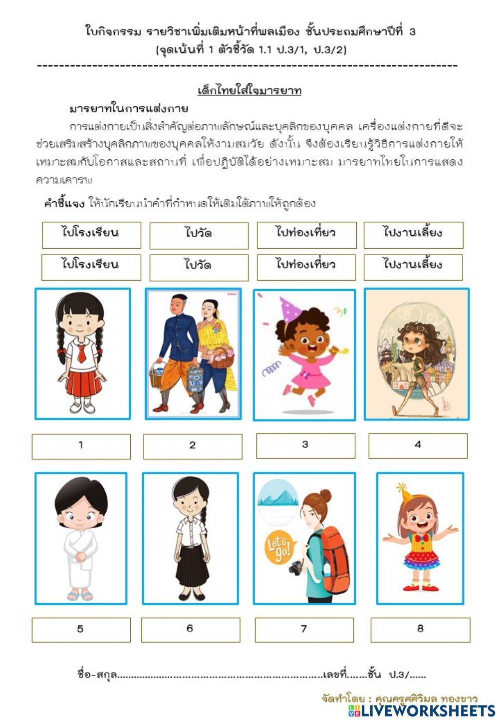 เด็กไทยใส่ใจมารยาท (มารยาทในการแต่งกาย)