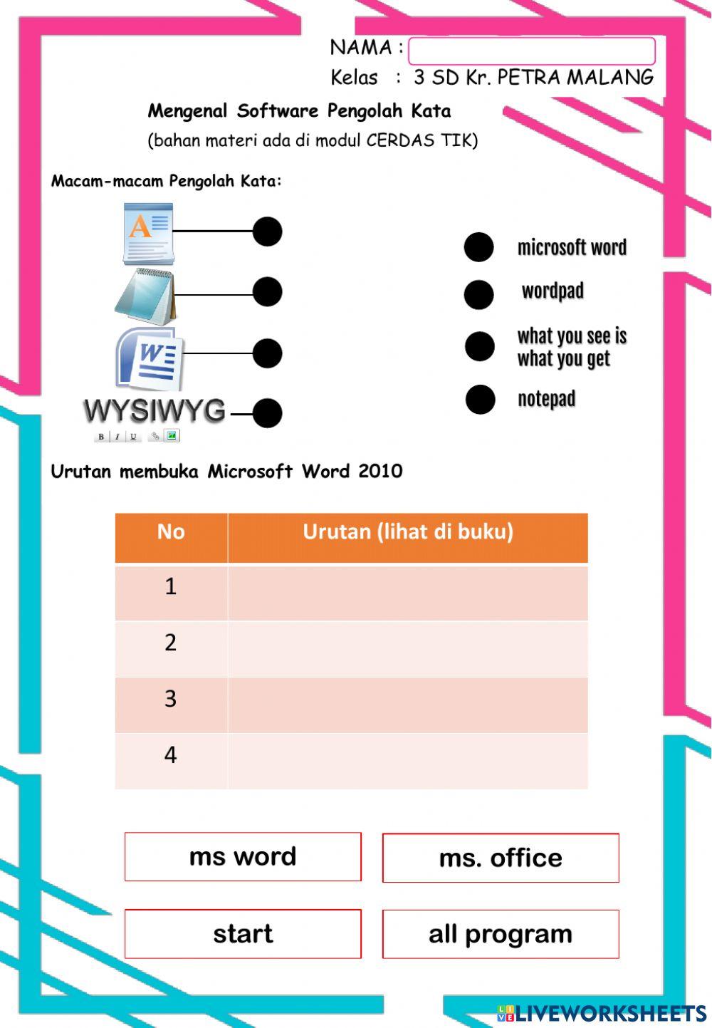 Mengenal Program Pengolah Kata