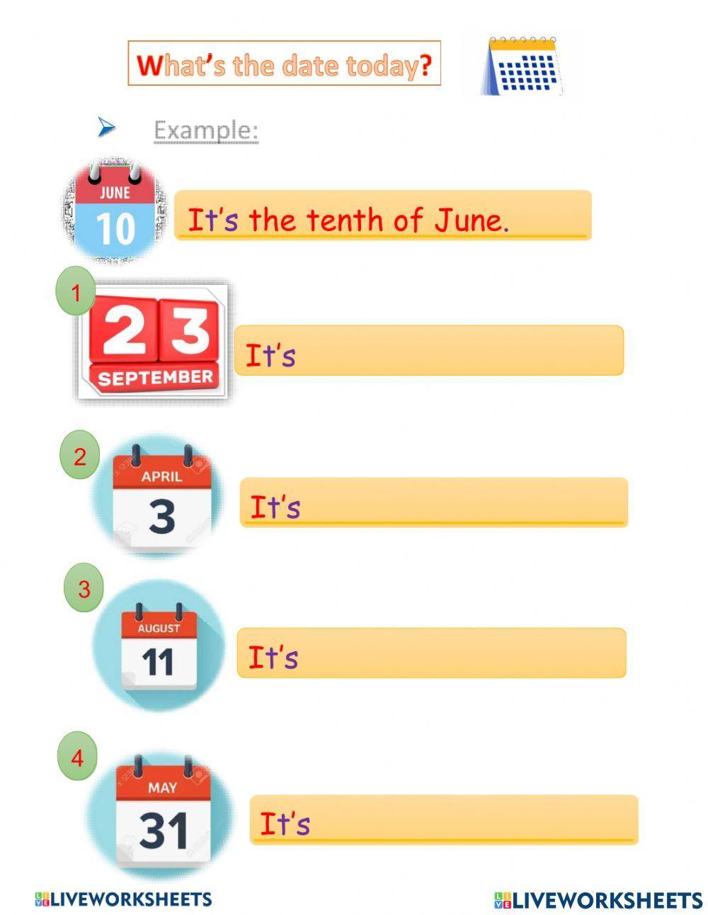 What s the date today activity live worksheets