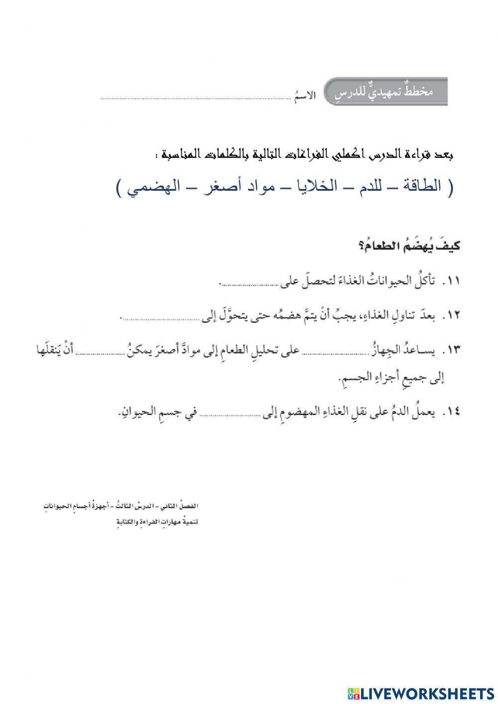 كيف يهضم الطعام ؟