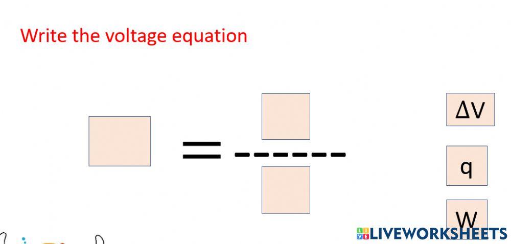 Potential diffrences equetion