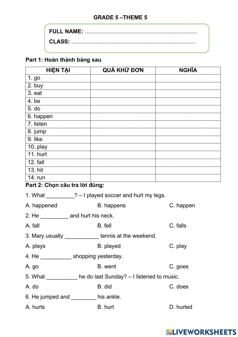Smart start 5 - theme 5 lesson 5
