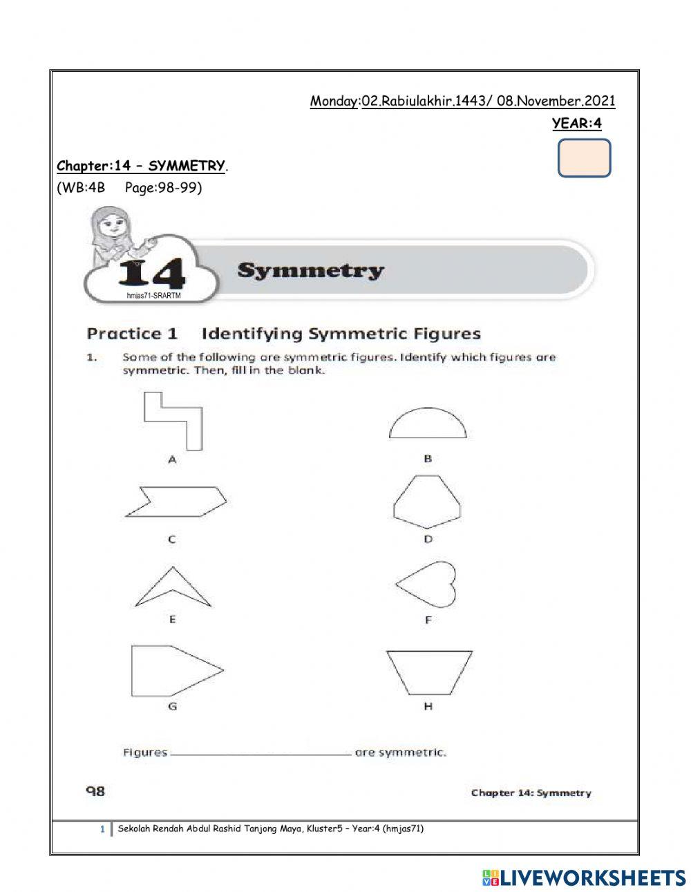 Year:4 Identifying Symmetric Figures 4018414 tny71 Year:4 Identifying Symmetric Figures 4018414 tny71