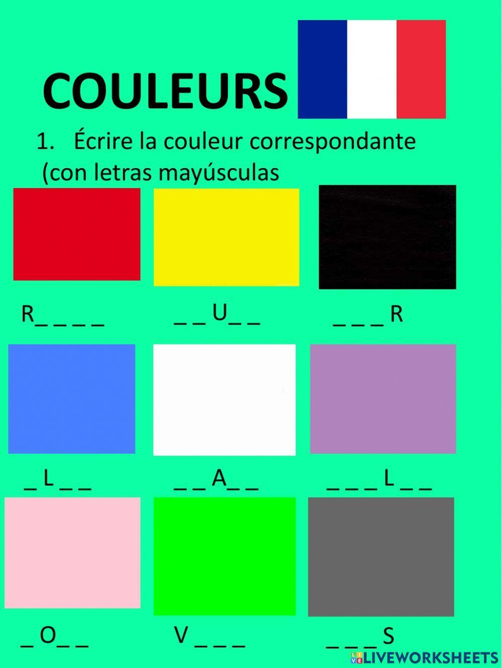 Los Colores en Francés