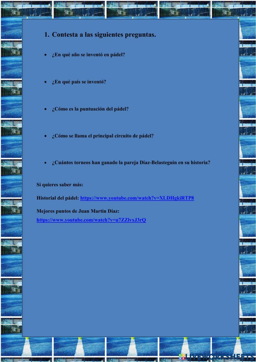 Para saber mas... el padel