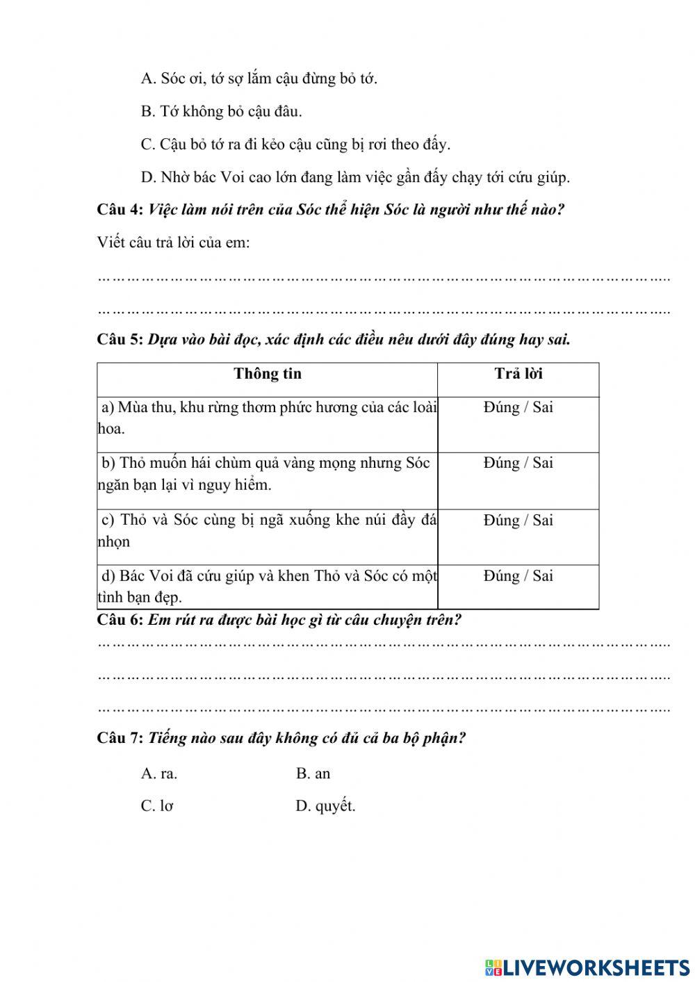 Phiếu ôn tập GHKI Tiếng Việt