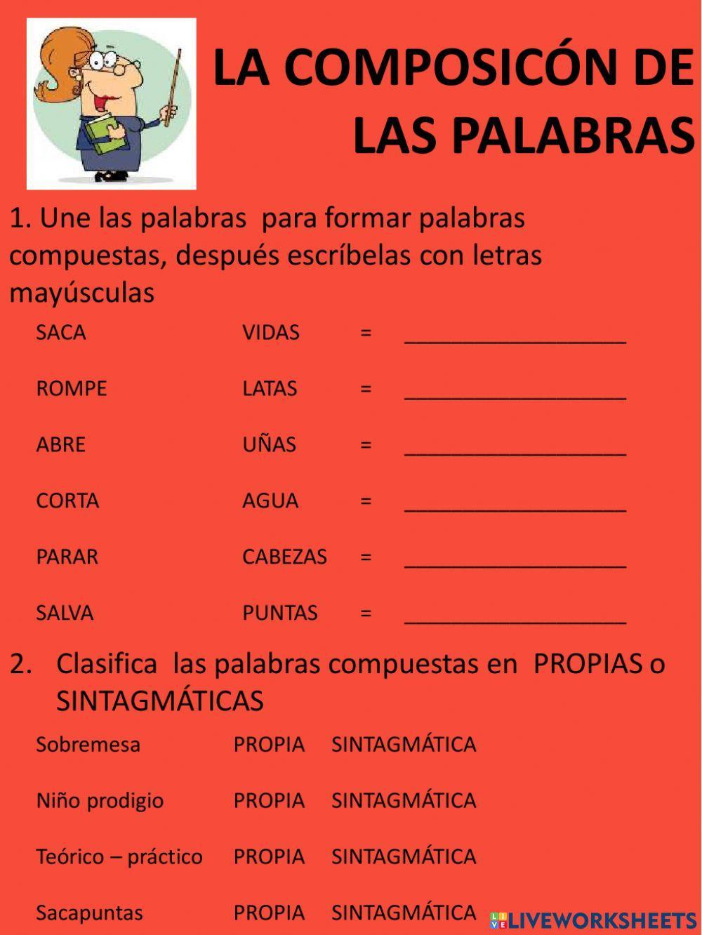 Palabras Compuestas (Composición) Palabras Compuestas (Composición)