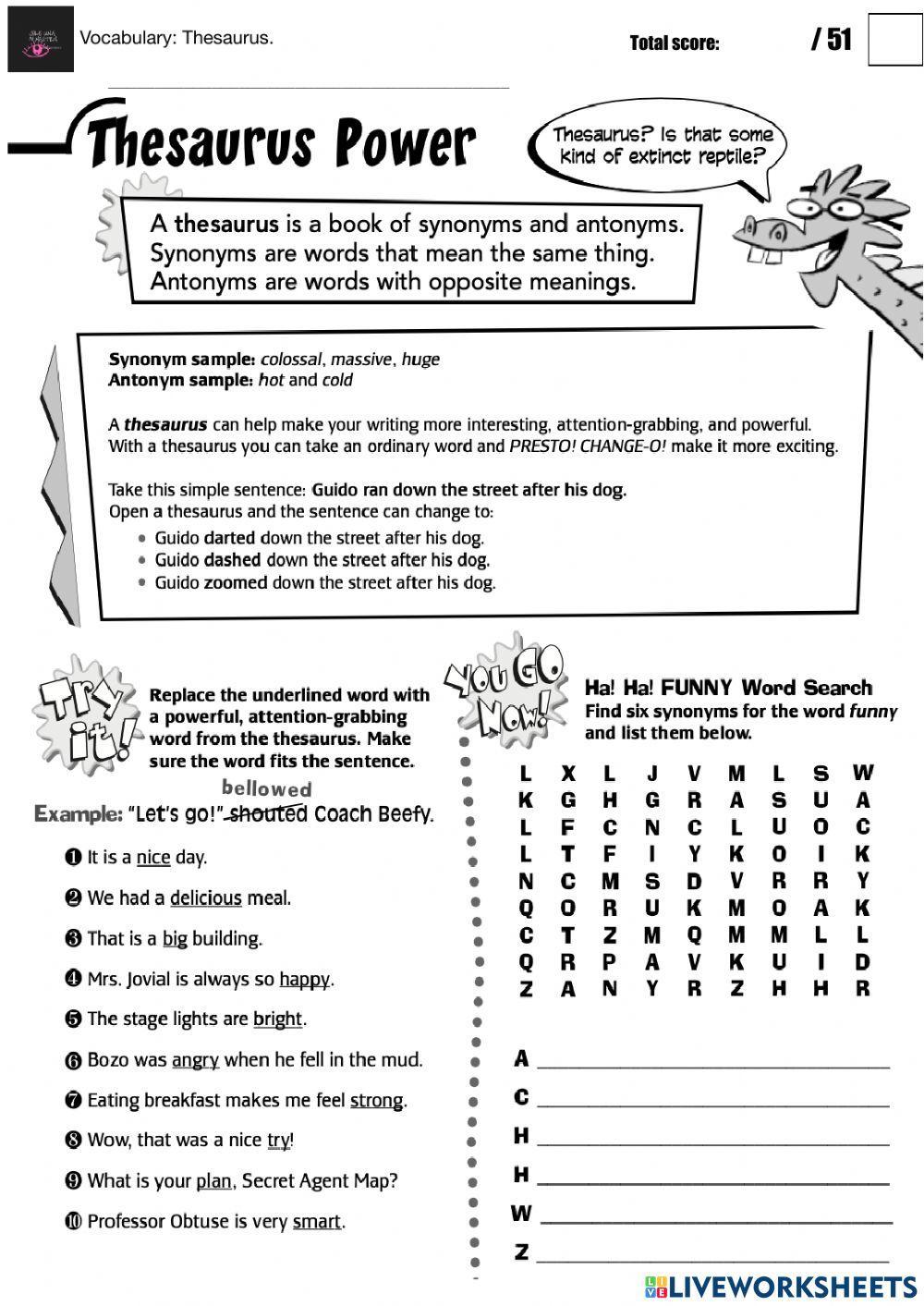 Thesaurus - Practice 1
