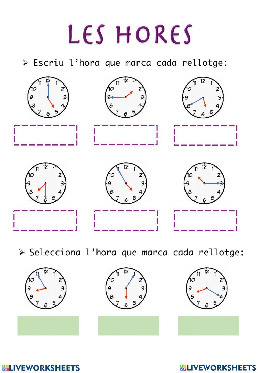 Les hores en català