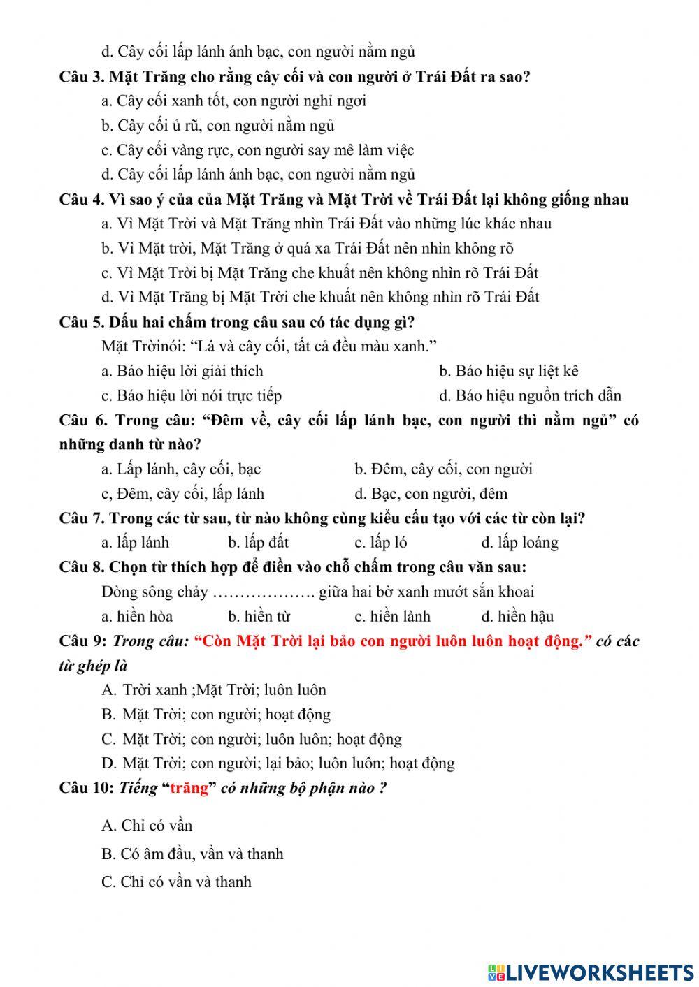 Đề kiểm tra thử TV lần 2 (số 2)