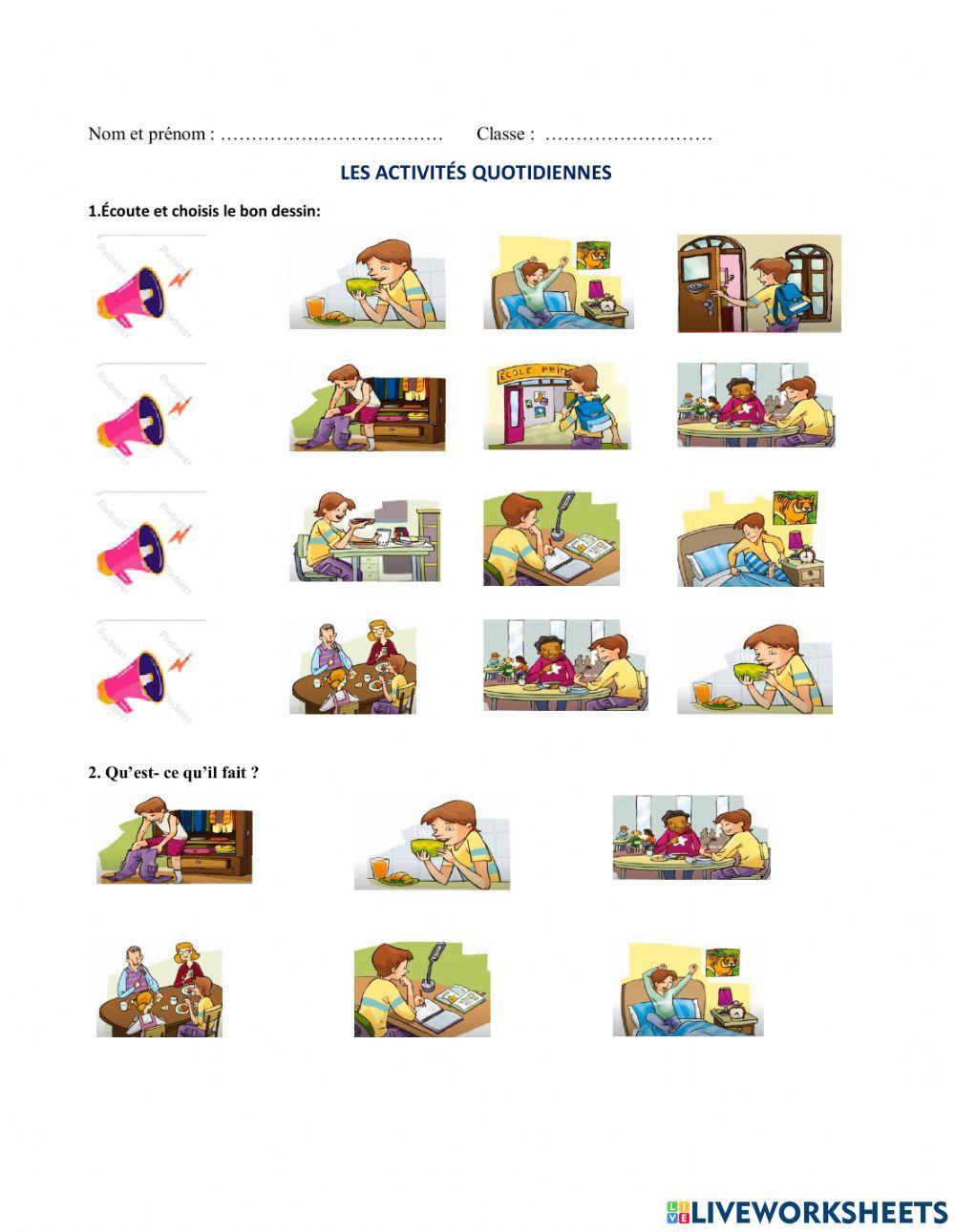 Mes activités quotidiennes