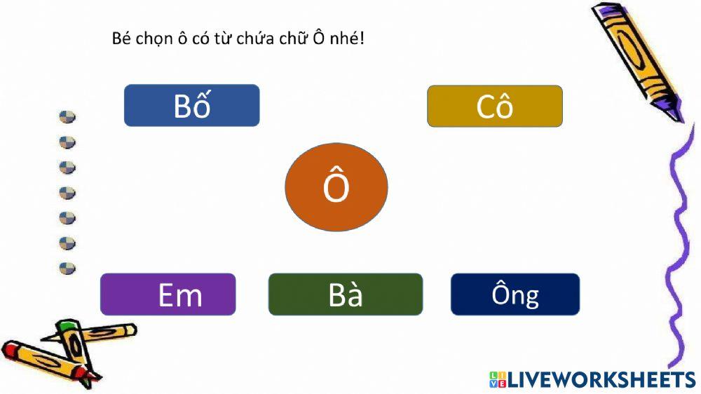Ôn tập chữ cái o, ô, ơ