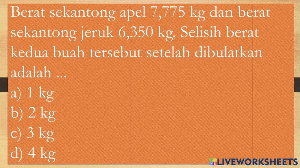 Matematika pembulatan  hasil pengukuran