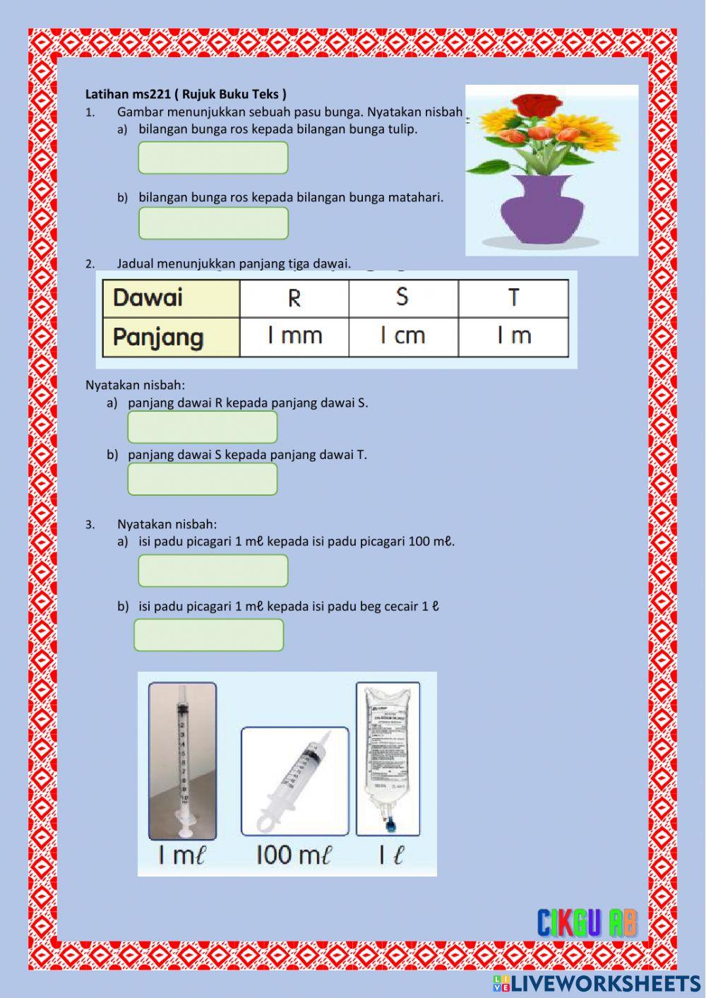 Latihan Nisbah Tahun 4