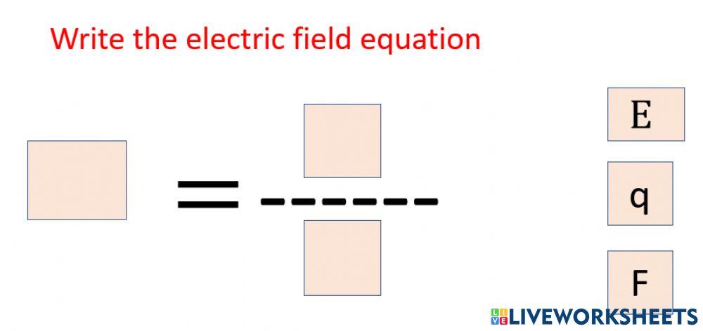 Electric field equetion Electric field equetion