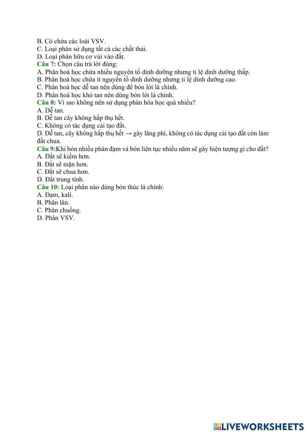 Công nghệ 10 bài 12