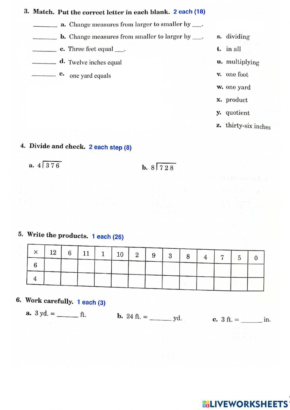 Basic skills test worksheet live worksheets