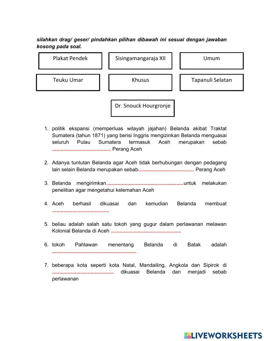 Perang Aceh dan Batak