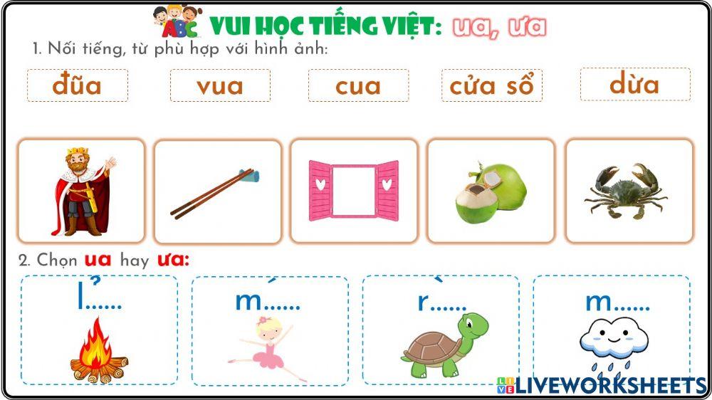 Phiếu ôn tập ua, ưa