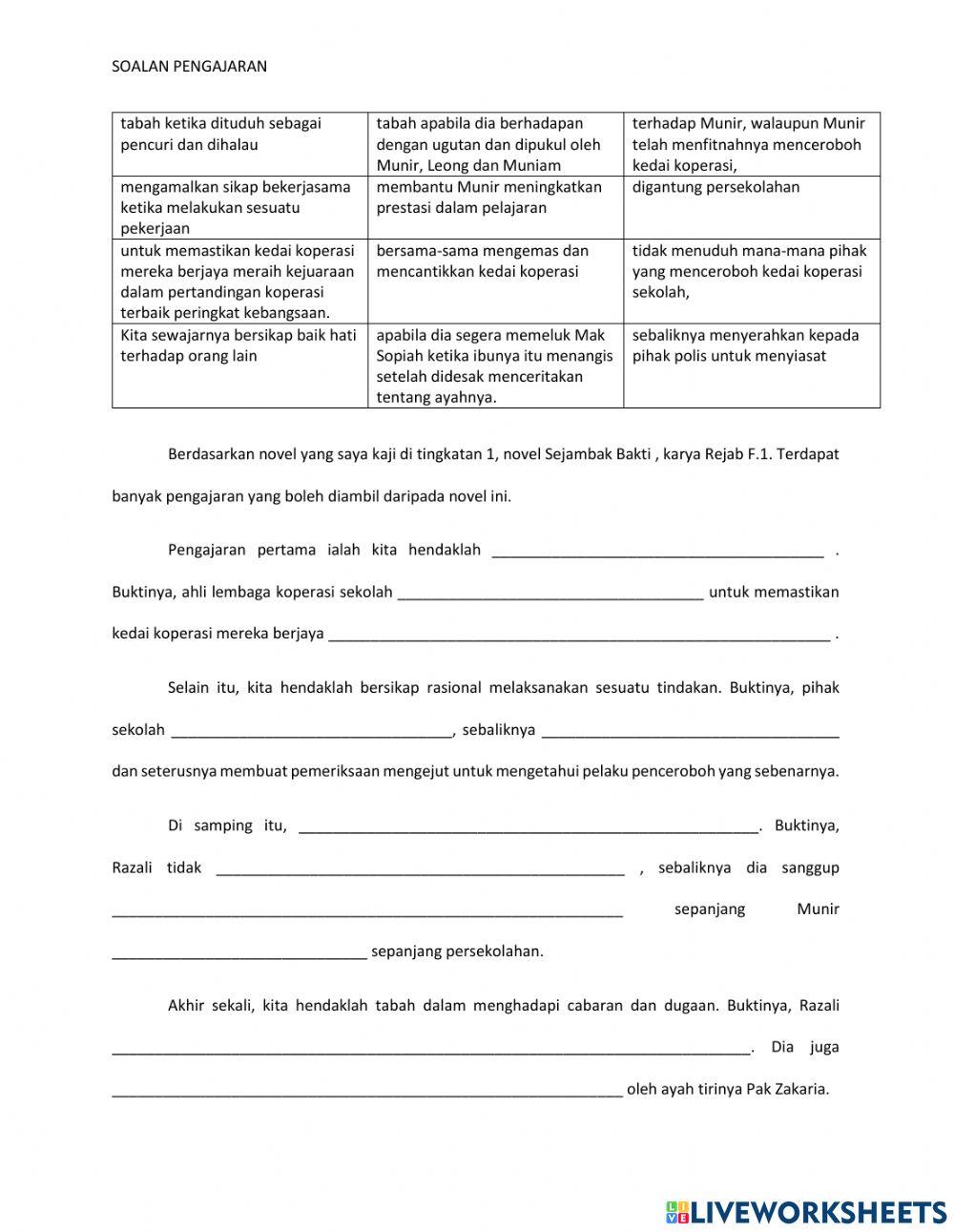 Pengajaran sejambak bakti