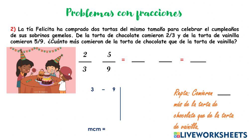 Suma y resta de fracciones heterogéneas