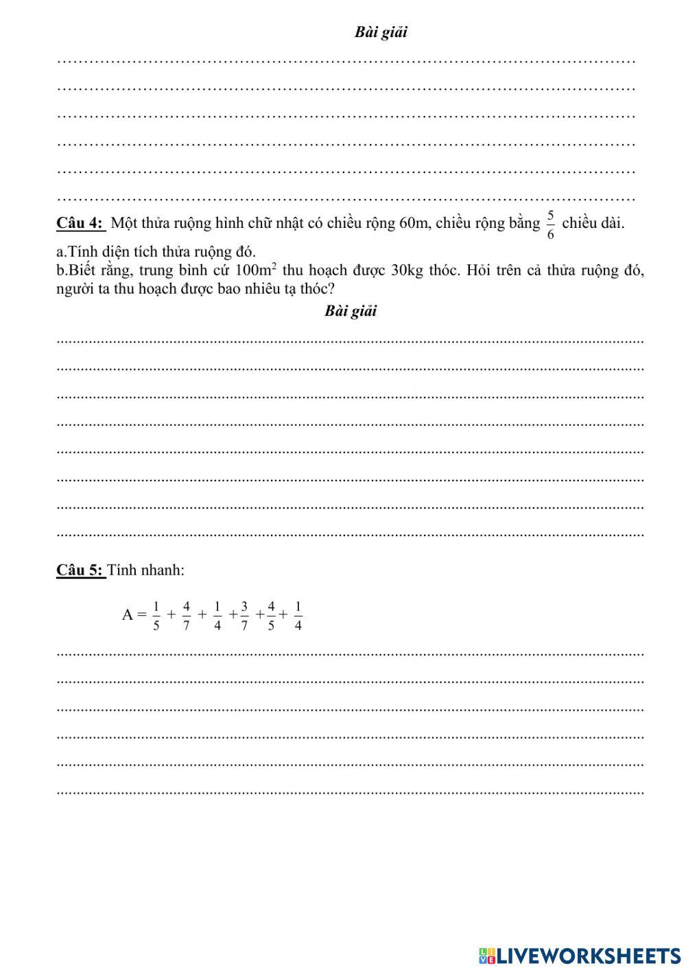 Kiểm tra giữa kì 1