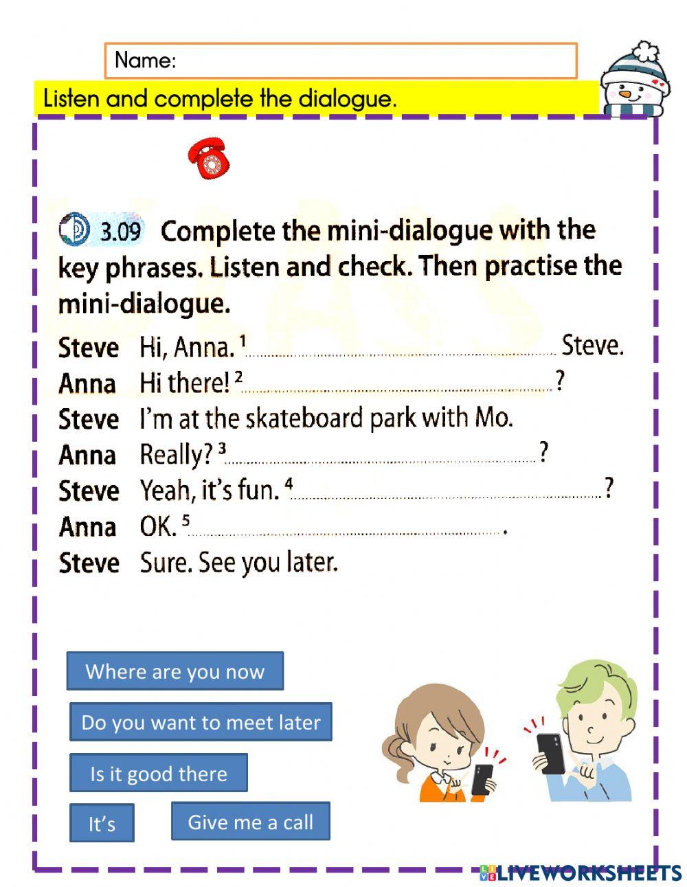English Plus 1 (Extra listening &speaking) pg 94- Exercise 4