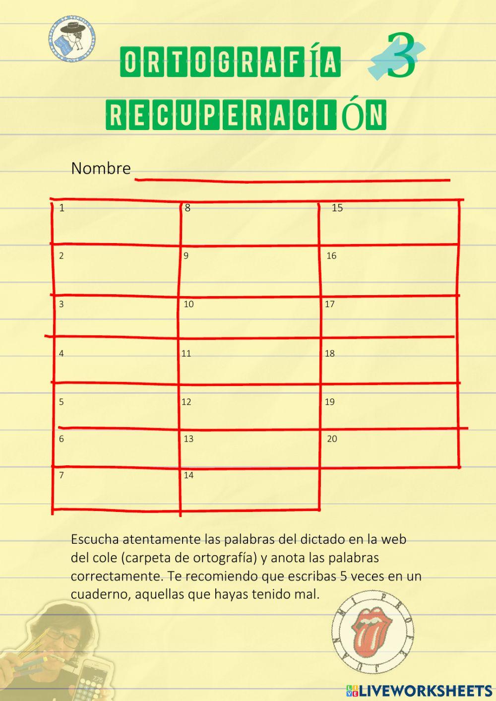 Ortografía de recuperación 3