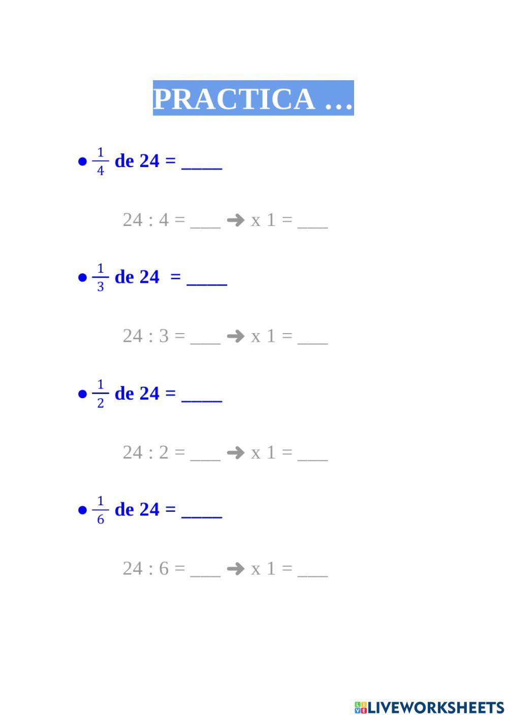 Fracción de un número