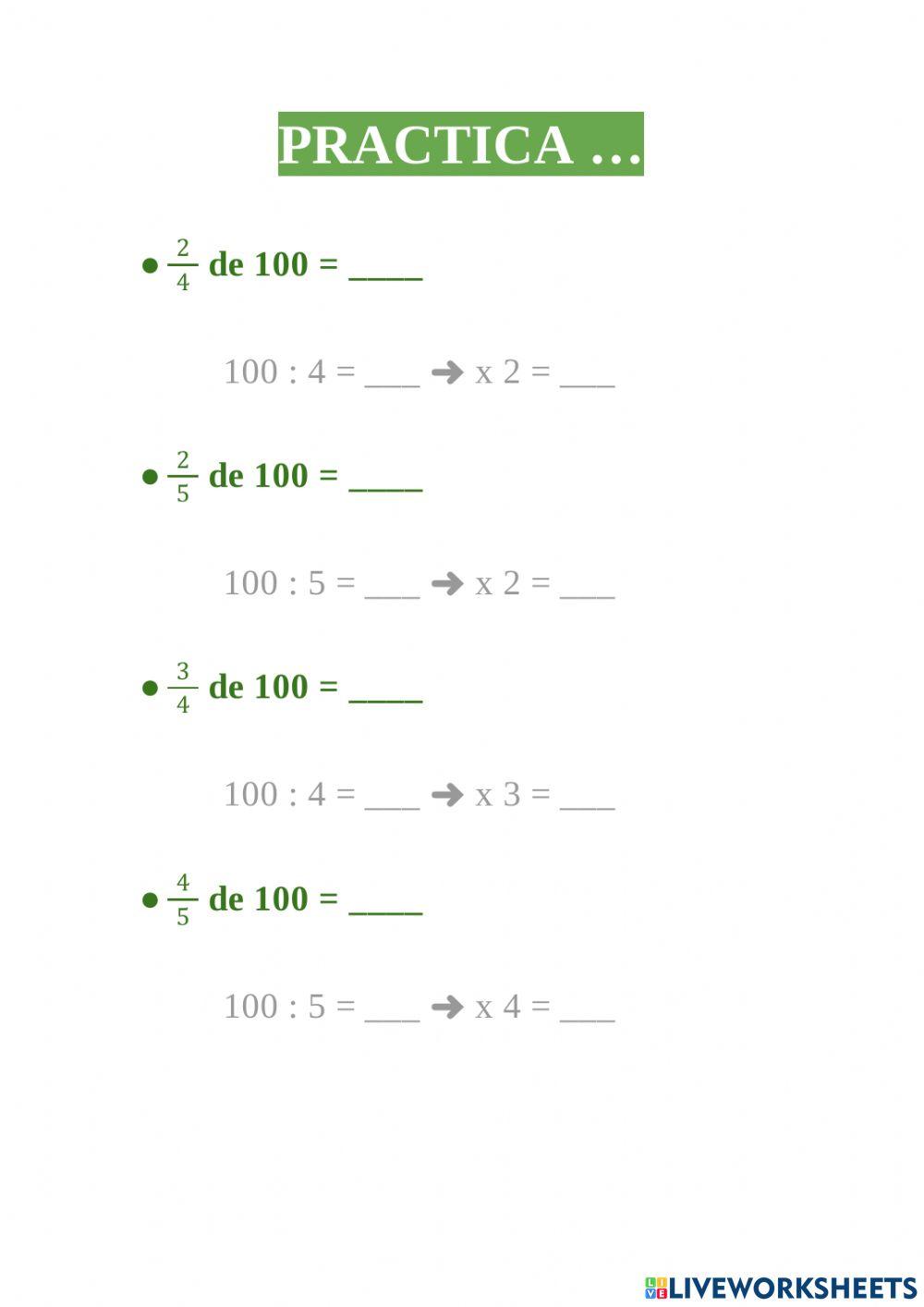 Fracción de un número