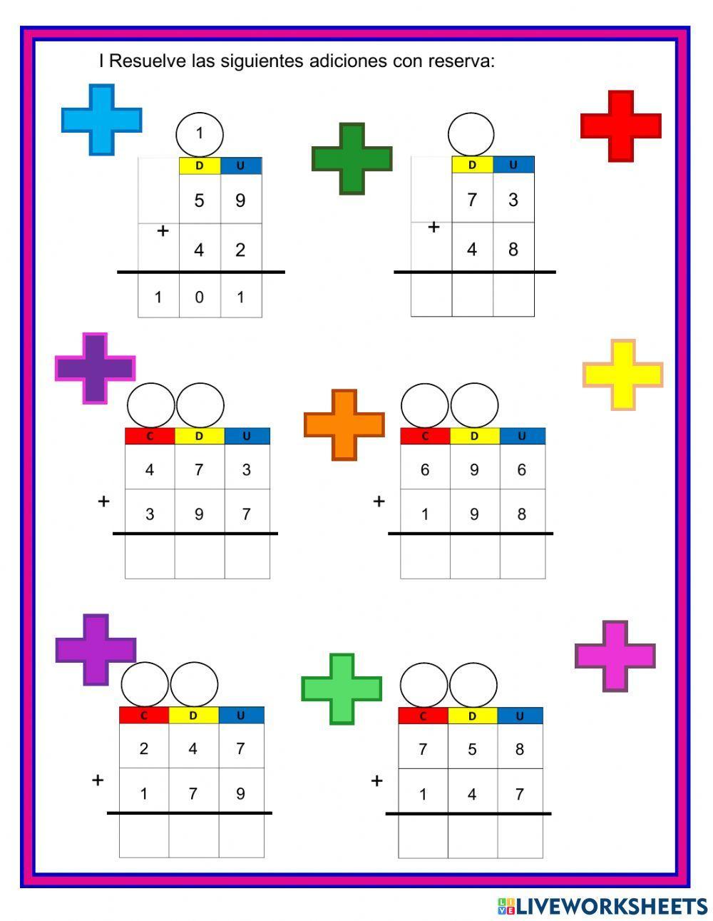 Adiciones con reserva