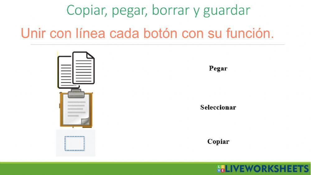 Copiar, pegar, borrar y guardar