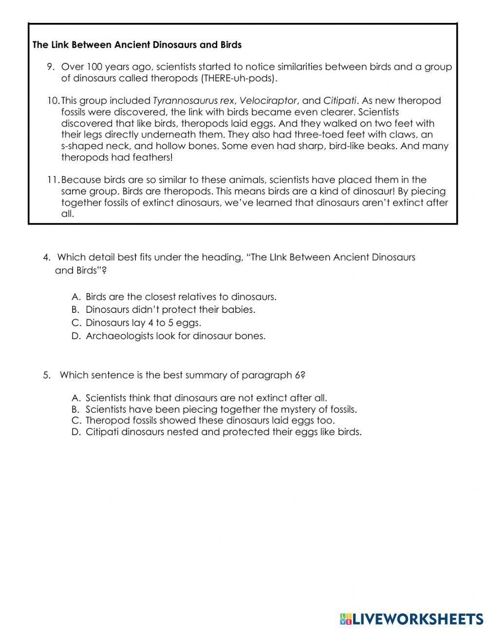 Summarizing Supporting Details