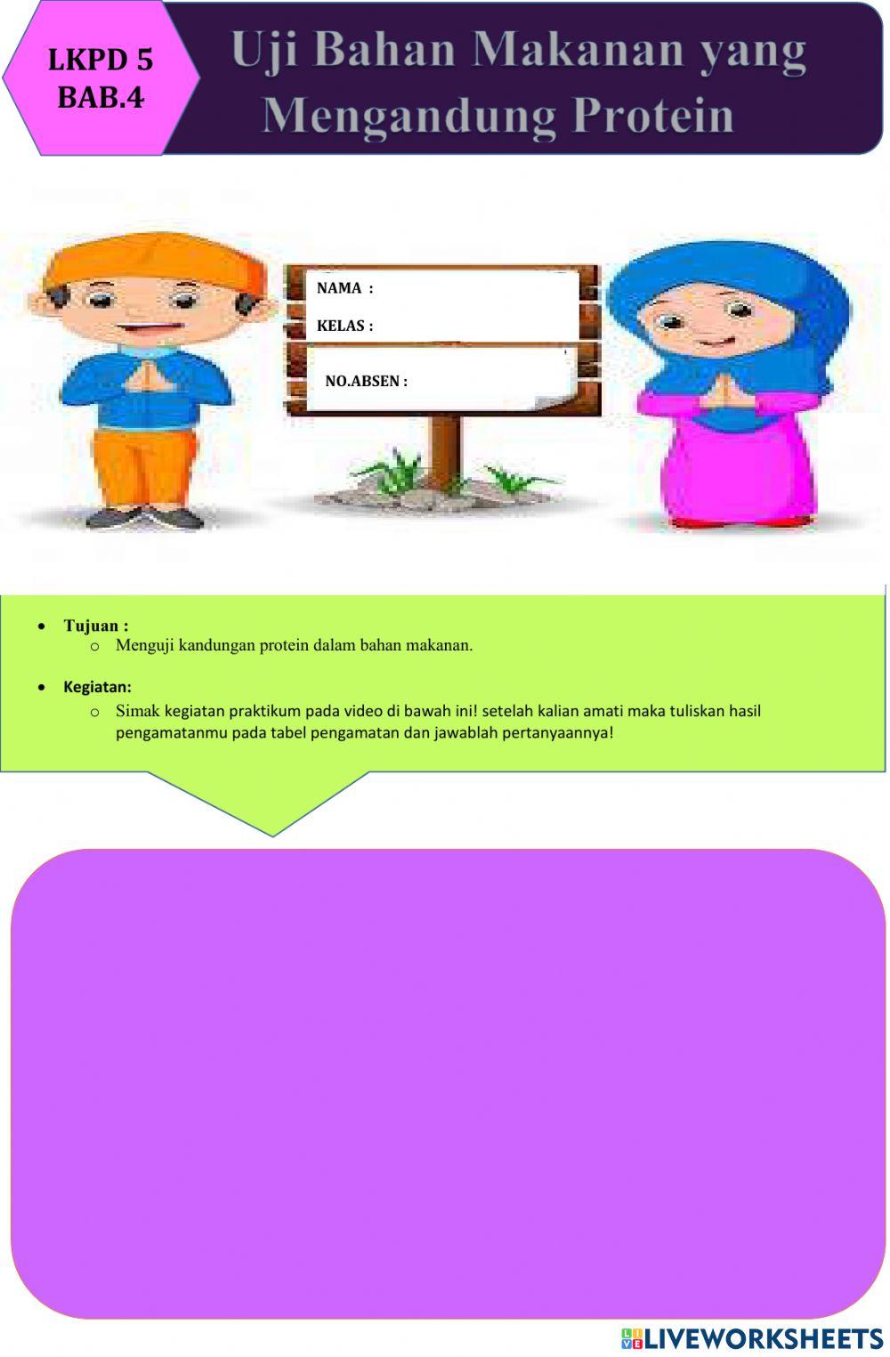 Lkpd 5 bab 4 uji protein